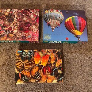 Lot of 3 New Sealed Golden / Guild 550-piece JIGSAW PUZZLES